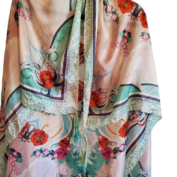 Johnny Was Beautiful Floral Tassel Square Scarf - Picture 6 of 11